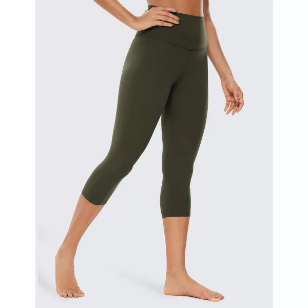 CRZ YOGA Womens Butterluxe High Waisted Lounge Legging 19 Inches  Workout Leggings Buttery Soft Capris Yoga PantsOlive Green