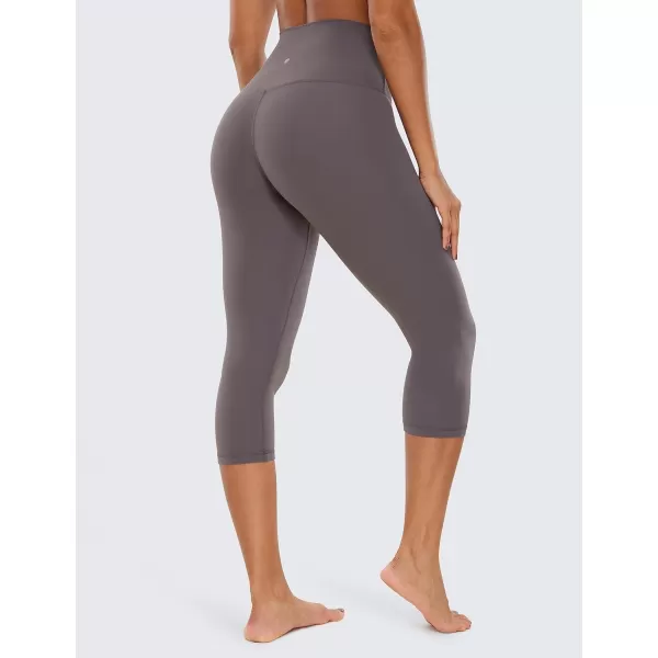 CRZ YOGA Womens Butterluxe High Waisted Lounge Legging 19 Inches  Workout Leggings Buttery Soft Capris Yoga PantsTornado Grey