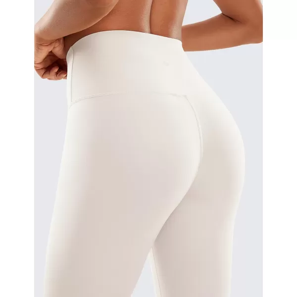 CRZ YOGA Womens Butterluxe High Waisted Lounge Legging 19 Inches  Workout Leggings Buttery Soft Capris Yoga PantsWhite Apricot