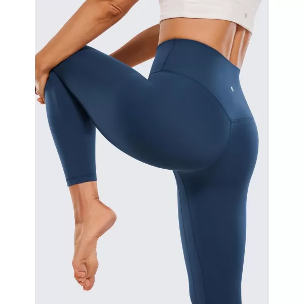 CRZ YOGA Womens Butterluxe High Waisted Yoga Leggings 25  28  Double Seamed Buttery Soft Comfy Athletic Gym Workout PantsFrench Navy