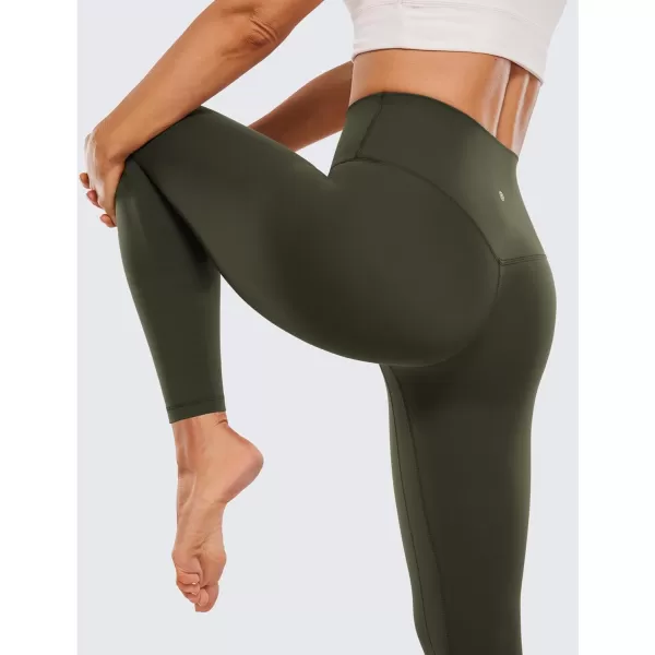 CRZ YOGA Womens Butterluxe High Waisted Yoga Leggings 25  28  Double Seamed Buttery Soft Comfy Athletic Gym Workout PantsOlive Green