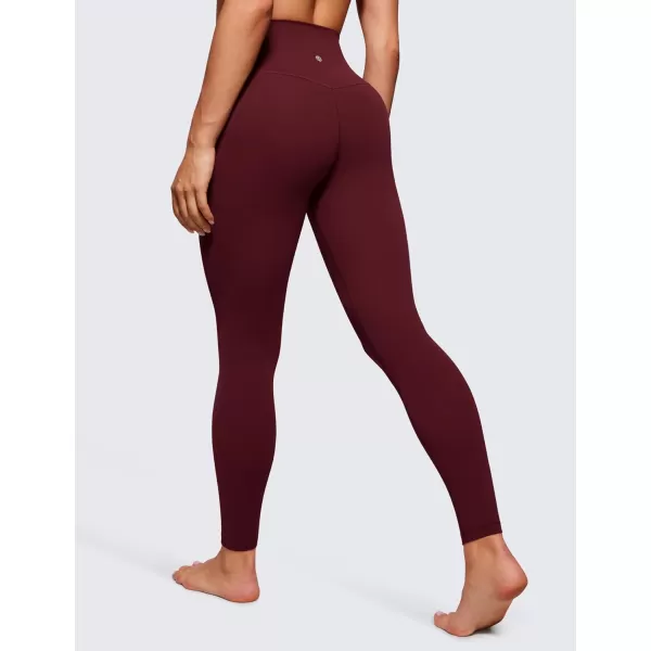 CRZ YOGA Womens Butterluxe High Waisted Yoga Leggings 25  28  Double Seamed Buttery Soft Comfy Athletic Gym Workout PantsRed Merlot