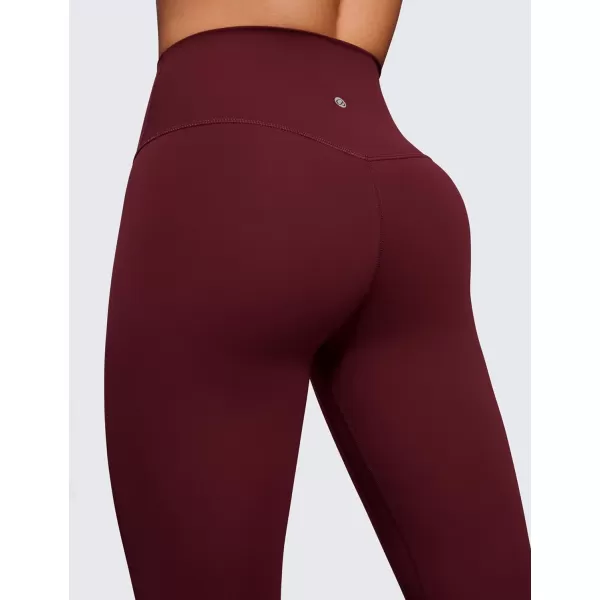 CRZ YOGA Womens Butterluxe High Waisted Yoga Leggings 25  28  Double Seamed Buttery Soft Comfy Athletic Gym Workout PantsRed Merlot