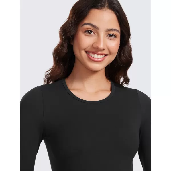 CRZ YOGA Womens Butterluxe Long Sleeve Maternity Tops Crewneck Pregnancy Basic Shirts Soft Athletic Yoga Casual Tee ShirtBlack