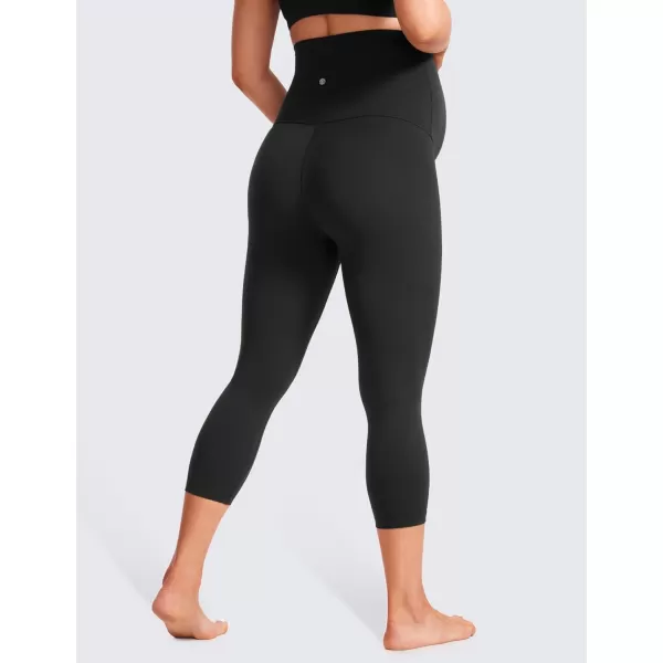 CRZ YOGA Womens Butterluxe Maternity Capris Leggings 21  Crop Pants Over The Belly Workout Active Yoga Pregnancy SoftBlack