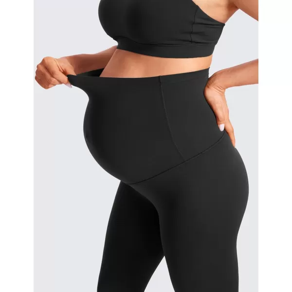 CRZ YOGA Womens Butterluxe Maternity Capris Leggings 21  Crop Pants Over The Belly Workout Active Yoga Pregnancy SoftBlack