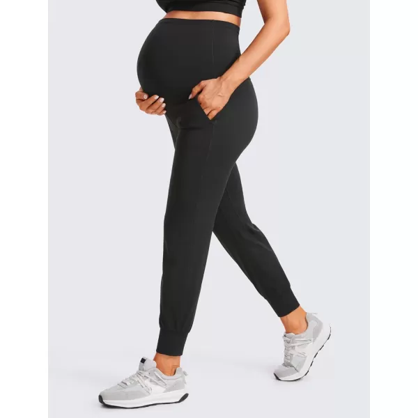 CRZ YOGA Womens Butterluxe Maternity Joggers with Pockets 27  Workout Activewear Yoga Pregnancy Pants Buttery SoftBlack