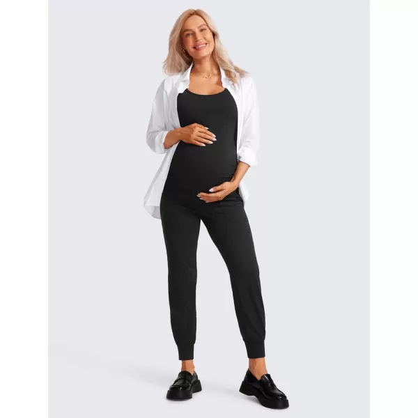 CRZ YOGA Womens Butterluxe Maternity Joggers with Pockets 27  Workout Activewear Yoga Pregnancy Pants Buttery SoftBlack