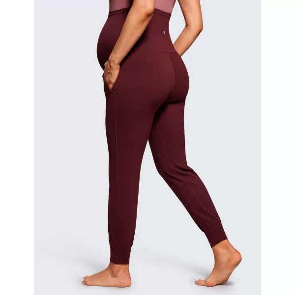 CRZ YOGA Womens Butterluxe Maternity Joggers with Pockets 27  Workout Activewear Yoga Pregnancy Pants Buttery SoftRed Merlot