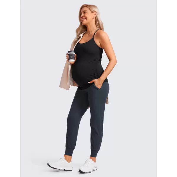 CRZ YOGA Womens Butterluxe Maternity Joggers with Pockets 27  Workout Activewear Yoga Pregnancy Pants Buttery SoftTrue Navy