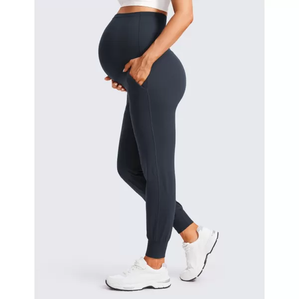 CRZ YOGA Womens Butterluxe Maternity Joggers with Pockets 27  Workout Activewear Yoga Pregnancy Pants Buttery SoftTrue Navy