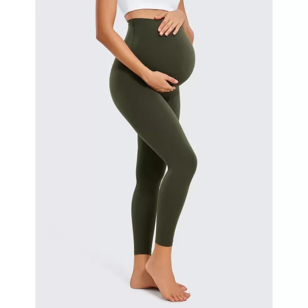 CRZ YOGA Womens Butterluxe Maternity Leggings 25  28  Workout Activewear Yoga Pregnancy Pants Over The Belly Buttery Soft25 inches Olive Green