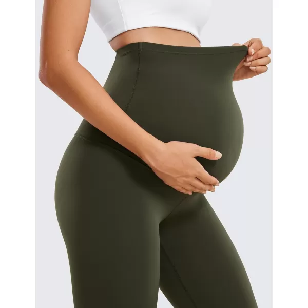 CRZ YOGA Womens Butterluxe Maternity Leggings 25  28  Workout Activewear Yoga Pregnancy Pants Over The Belly Buttery Soft25 inches Olive Green