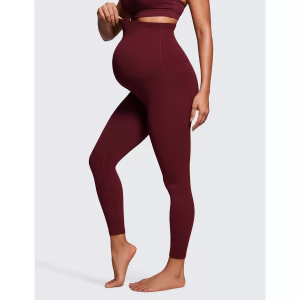 CRZ YOGA Womens Butterluxe Maternity Leggings 25  28  Workout Activewear Yoga Pregnancy Pants Over The Belly Buttery Soft25 inches Red Merlot