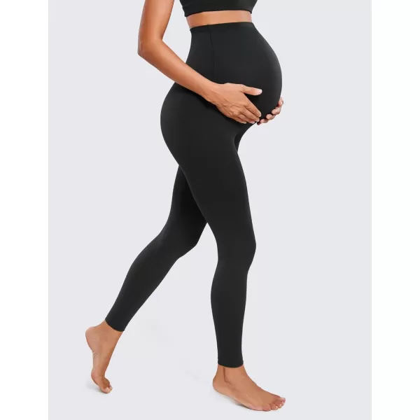 CRZ YOGA Womens Butterluxe Maternity Leggings 25  28  Workout Activewear Yoga Pregnancy Pants Over The Belly Buttery Soft28 inches Black