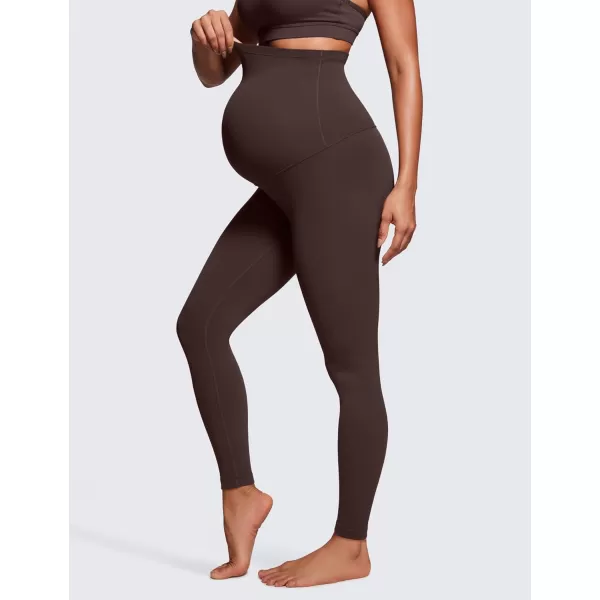 CRZ YOGA Womens Butterluxe Maternity Leggings 25  28  Workout Activewear Yoga Pregnancy Pants Over The Belly Buttery Soft28 inches Hot Fudge Brown