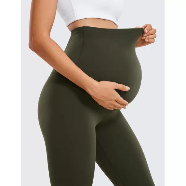 CRZ YOGA Womens Butterluxe Maternity Leggings 25  28  Workout Activewear Yoga Pregnancy Pants Over The Belly Buttery Soft28 inches Olive Green