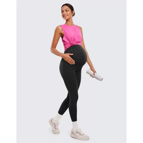 CRZ YOGA Womens Butterluxe Maternity Leggings Over The Belly 28  Workout Activewear Yoga Pregnancy Pants Buttery SoftBlack