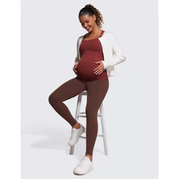 CRZ YOGA Womens Butterluxe Maternity Leggings Over The Belly 28  Workout Activewear Yoga Pregnancy Pants Buttery SoftCoffee Brown