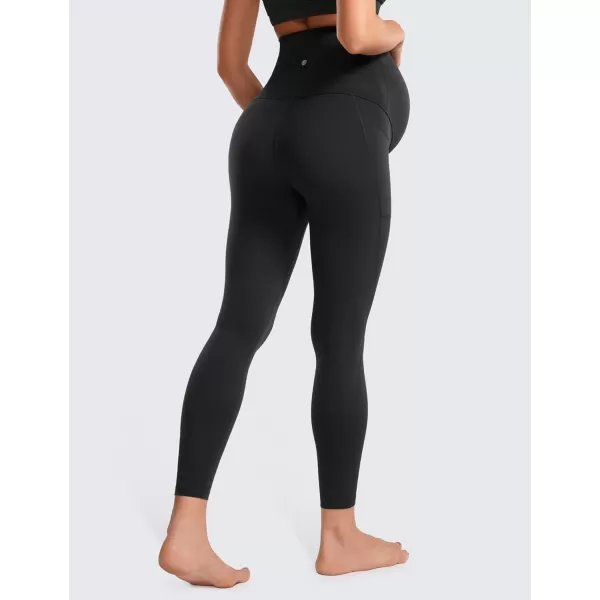 CRZ YOGA Womens Butterluxe Maternity Leggings with Pockets 25  Workout Activewear Yoga Pregnancy Pants Buttery Soft25 inches Black