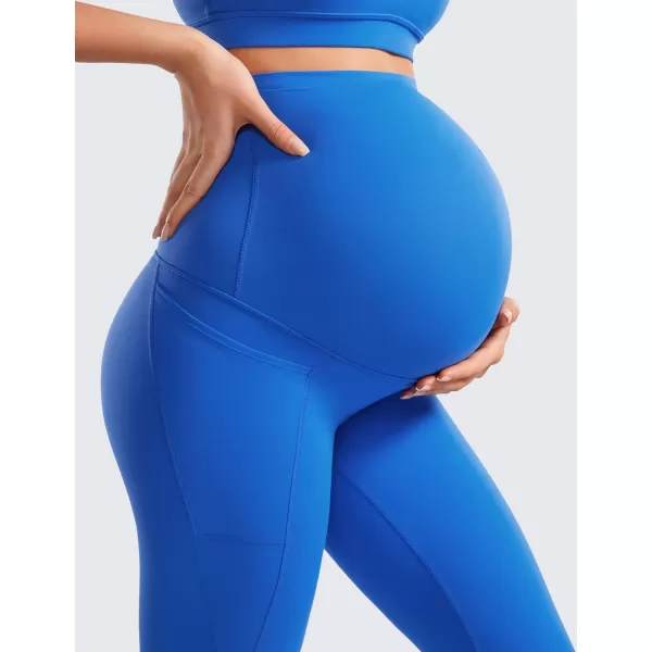 CRZ YOGA Womens Butterluxe Maternity Leggings with Pockets 25  Workout Activewear Yoga Pregnancy Pants Buttery Soft25 inches Sparkle Blue