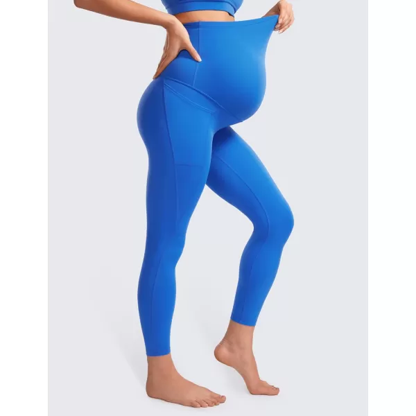 CRZ YOGA Womens Butterluxe Maternity Leggings with Pockets 25  Workout Activewear Yoga Pregnancy Pants Buttery Soft25 inches Sparkle Blue