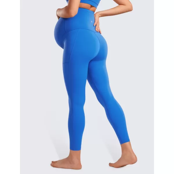 CRZ YOGA Womens Butterluxe Maternity Leggings with Pockets 25  Workout Activewear Yoga Pregnancy Pants Buttery Soft25 inches Sparkle Blue