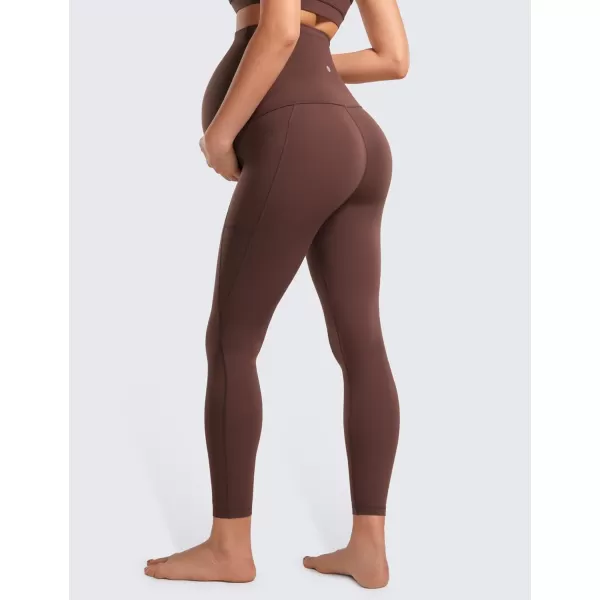 CRZ YOGA Womens Butterluxe Maternity Leggings with Pockets 25  Workout Activewear Yoga Pregnancy Pants Buttery Soft25 inches Taupe