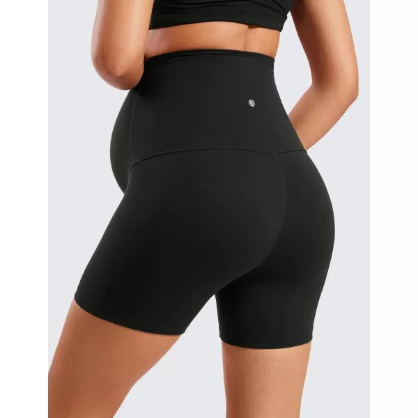 CRZ YOGA Womens Butterluxe Maternity Yoga Biker Shorts Over The Belly 4  6  Pregnancy Workout Running AthleticBlack