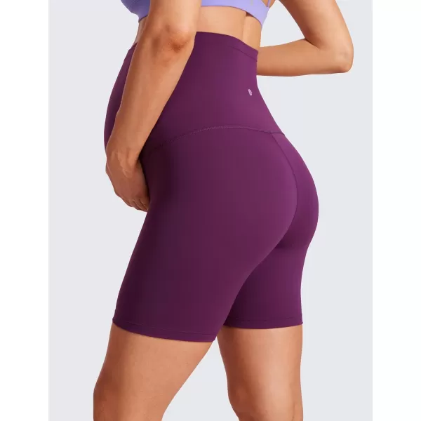 CRZ YOGA Womens Butterluxe Maternity Yoga Biker Shorts Over The Belly 4  6  Pregnancy Workout Running AthleticPlum Magenta