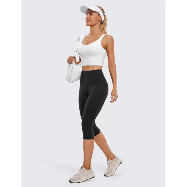 CRZ YOGA Womens Butterluxe Workout Capri Leggings with Pockets 17 Inches  High Waisted Crop Gym Yoga Pants Buttery Soft17 inches Black