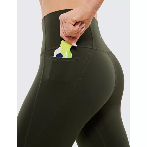 CRZ YOGA Womens Butterluxe Workout Capri Leggings with Pockets 17 Inches  High Waisted Crop Gym Yoga Pants Buttery SoftOlive Green