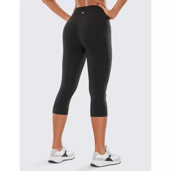 CRZ YOGA Womens Butterluxe Workout Capri Leggings with Pockets 19 Inches  High Waisted Crop Gym Yoga Pants Buttery Soft19 inches Black