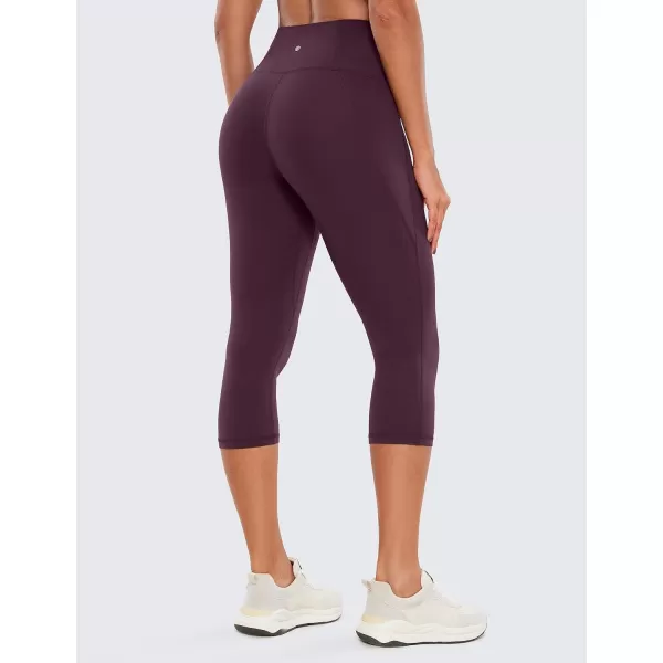 CRZ YOGA Womens Butterluxe Workout Capri Leggings with Pockets 19 Inches  High Waisted Crop Gym Yoga Pants Buttery SoftDeep Purple