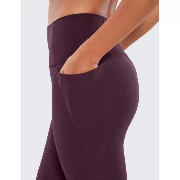 CRZ YOGA Womens Butterluxe Workout Capri Leggings with Pockets 19 Inches  High Waisted Crop Gym Yoga Pants Buttery SoftDeep Purple