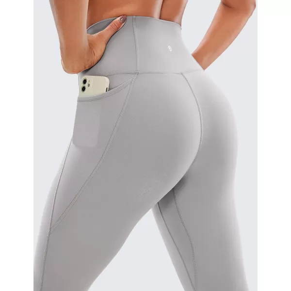 CRZ YOGA Womens Butterluxe Workout Capri Leggings with Pockets 19 Inches  High Waisted Crop Gym Yoga Pants Buttery SoftGull Gray