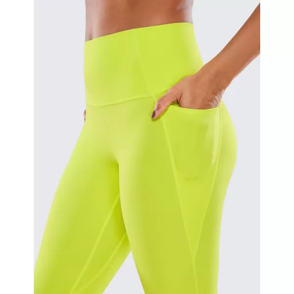 CRZ YOGA Womens Butterluxe Workout Capri Leggings with Pockets 19 Inches  High Waisted Crop Gym Yoga Pants Buttery SoftNeon Yellow