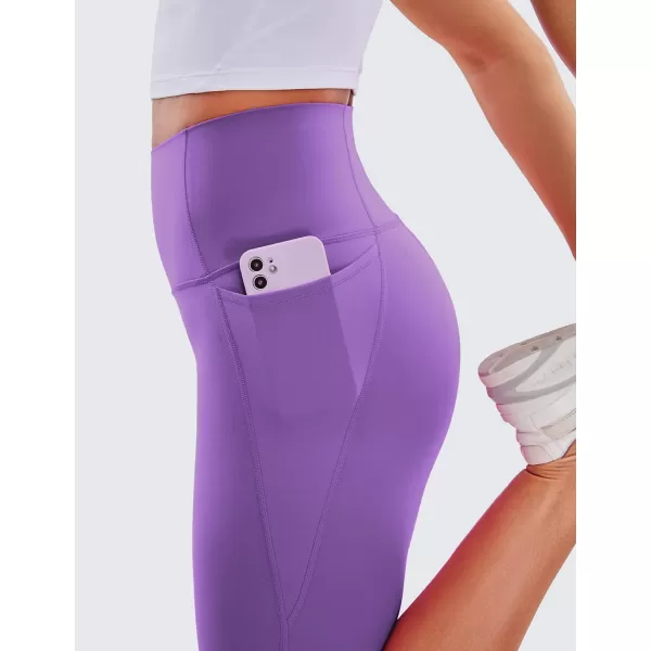 CRZ YOGA Womens Butterluxe Workout Capri Leggings with Pockets 19 Inches  High Waisted Crop Gym Yoga Pants Buttery SoftRoyal Lilac