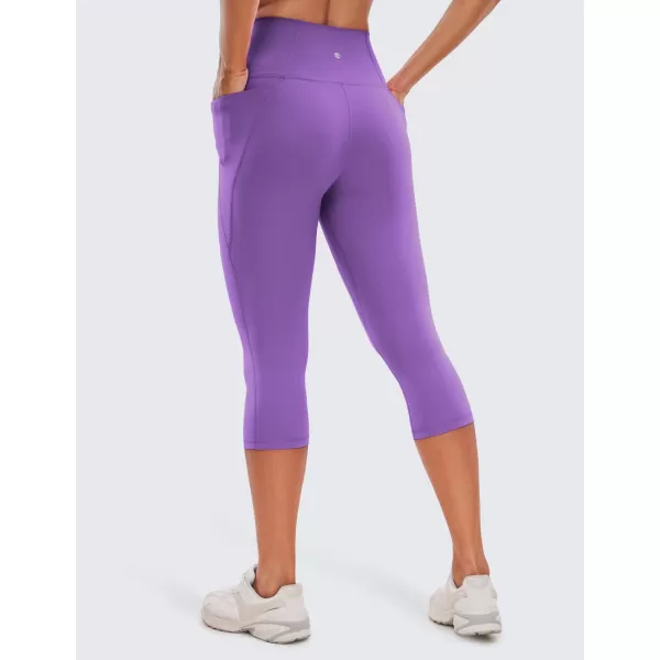 CRZ YOGA Womens Butterluxe Workout Capri Leggings with Pockets 19 Inches  High Waisted Crop Gym Yoga Pants Buttery SoftRoyal Lilac