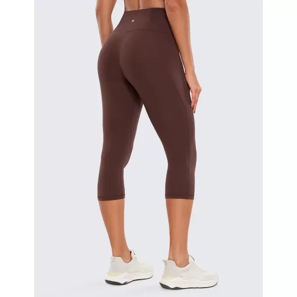 CRZ YOGA Womens Butterluxe Workout Capri Leggings with Pockets 19 Inches  High Waisted Crop Gym Yoga Pants Buttery SoftTaupe