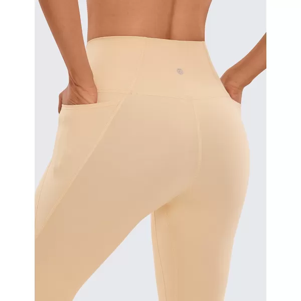 CRZ YOGA Womens Butterluxe Workout Capri Leggings with Pockets 21 Inches  High Waisted Gym Athletic Crop Yoga Leggings21 inches Tan Milkshake