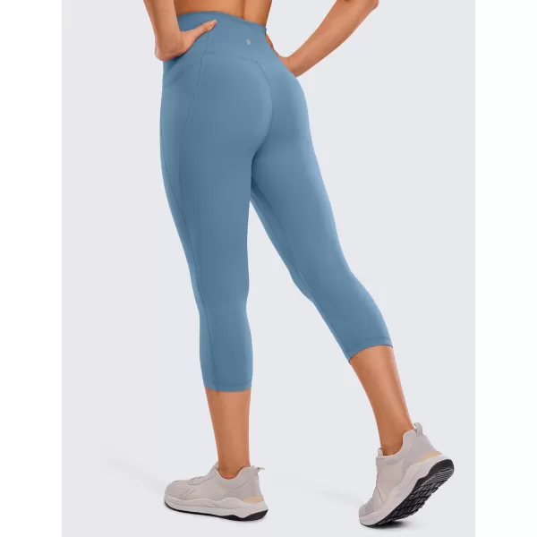 CRZ YOGA Womens Butterluxe Workout Capri Leggings with Pockets 21 Inches  High Waisted Gym Athletic Crop Yoga Leggings21 inches Universe Blue