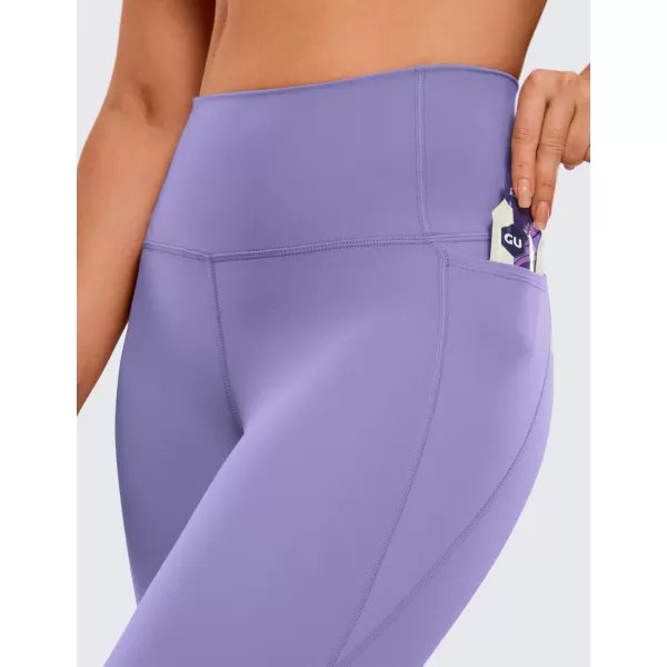 CRZ YOGA Womens Butterluxe Workout Capri Leggings with Pockets 21 Inches  High Waisted Gym Athletic Crop Yoga LeggingsDark Lavender Purple