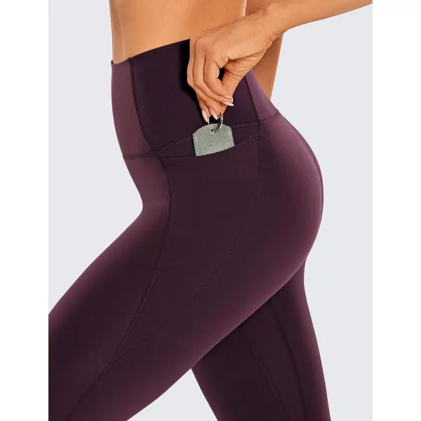 CRZ YOGA Womens Butterluxe Workout Capri Leggings with Pockets 21 Inches  High Waisted Gym Athletic Crop Yoga LeggingsDeep Purple