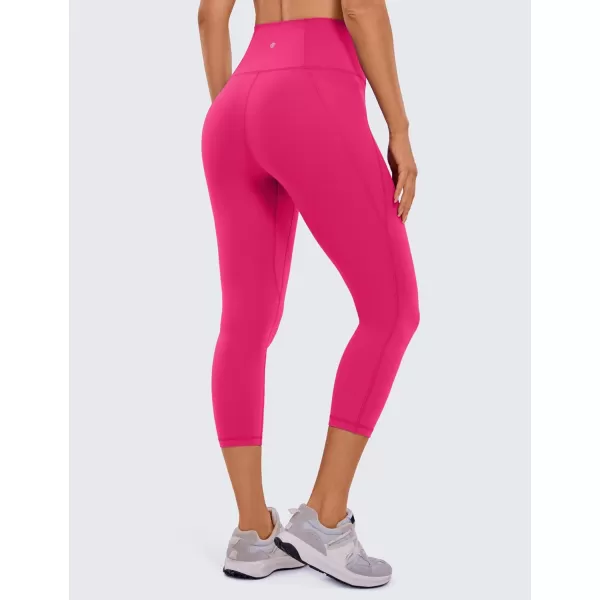 CRZ YOGA Womens Butterluxe Workout Capri Leggings with Pockets 21 Inches  High Waisted Gym Athletic Crop Yoga LeggingsGranita Pink