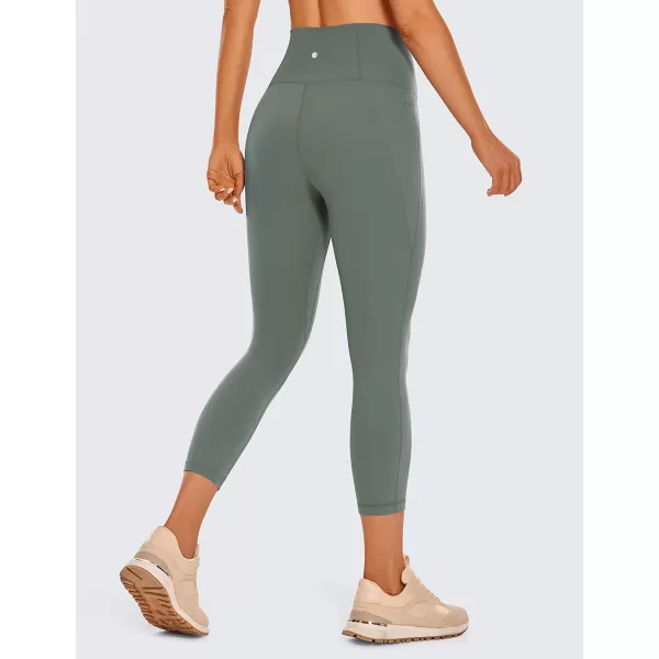 CRZ YOGA Womens Butterluxe Workout Capri Leggings with Pockets 21 Inches  High Waisted Gym Athletic Crop Yoga LeggingsGrey Sage