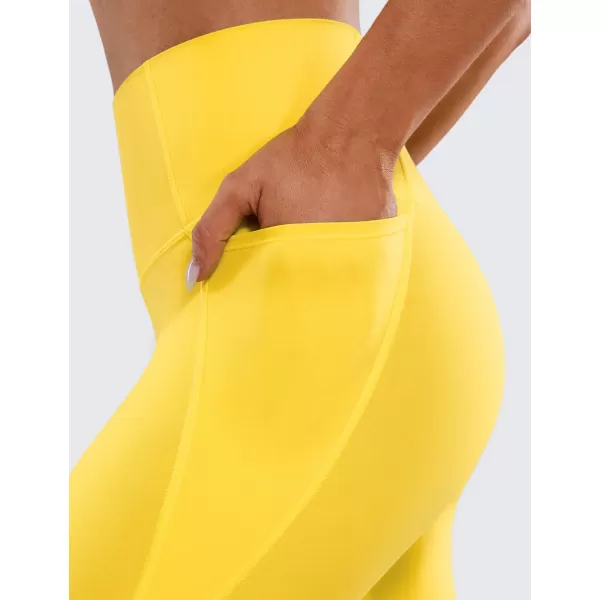 CRZ YOGA Womens Butterluxe Workout Capri Leggings with Pockets 21 Inches  High Waisted Gym Athletic Crop Yoga LeggingsHigh Visibility Yellow