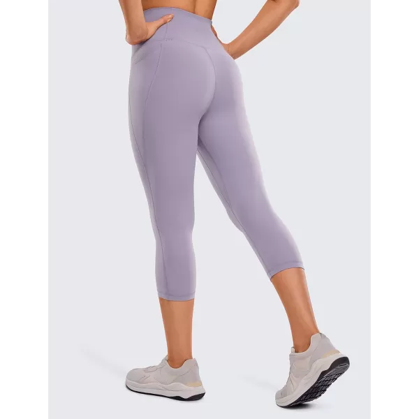 CRZ YOGA Womens Butterluxe Workout Capri Leggings with Pockets 21 Inches  High Waisted Gym Athletic Crop Yoga LeggingsLavender Mist