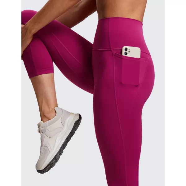 CRZ YOGA Womens Butterluxe Workout Capri Leggings with Pockets 21 Inches  High Waisted Gym Athletic Crop Yoga LeggingsMagenta Purple