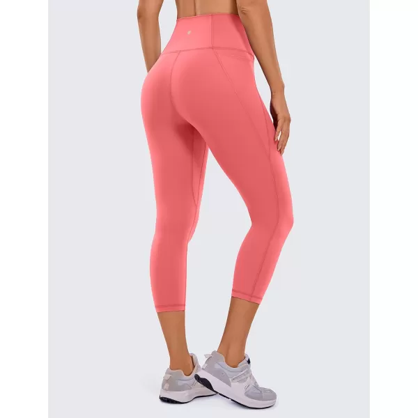 CRZ YOGA Womens Butterluxe Workout Capri Leggings with Pockets 21 Inches  High Waisted Gym Athletic Crop Yoga LeggingsRaspberry Sorbet